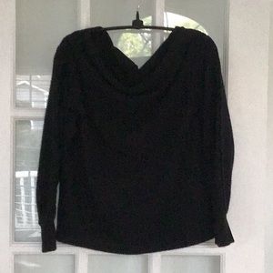 5/$20 Gibson Look black wide boat neck top, long sleeve w/cuff, exposed seams